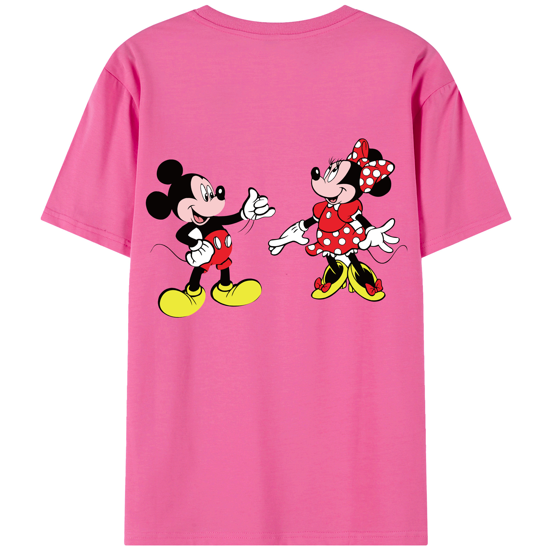 （画像用） ミッキーマウス Mickey Mouse レディース半袖Tシャツ(バックプリント)
